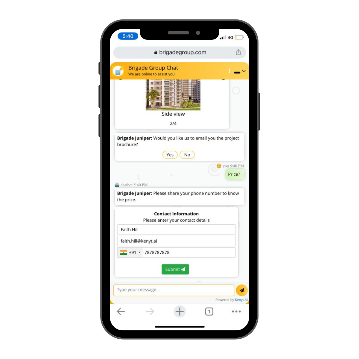screenshot of Kenyt AI Agents